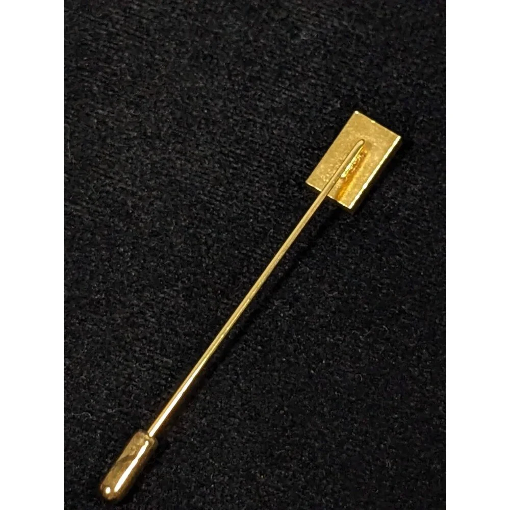 Vintage‎ Gold Tone Initial Letter W Rectangle Stick Pin